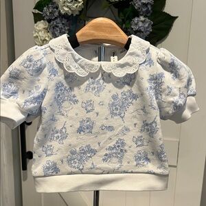Janie and Jack Blue Floral Kids Sweater